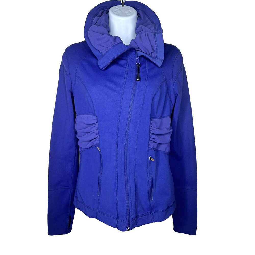 Zella S Purple Mesh Insert Athletic Zip Up Running Jacket Coat Retail $145